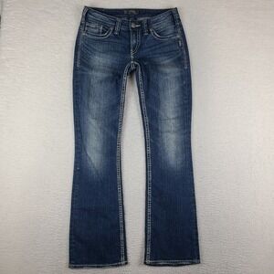 Silver Jeans Womens 29x33 Blue Aiko Boot Cut Dark Wash Denim